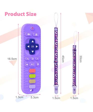 Buy Aolso Baby Biting Toys - 2-Piece Silicone Remote Control Teething Rings & Pacifier Clips (Pink/Purple) - Safe & Durable for Teething Relief - Buy Online on GoSupps.com