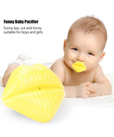 Funny Lips Baby Pacifier - Safe Silicone for 3 Months+ 5 Colors Available (Yellow) | International Shipping - Buy Online on GoSupps.com