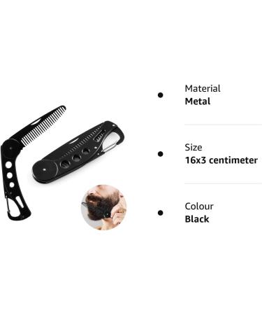 BoGoo Beard Hair Stainless Steel Comb - Folding Beard Pocket Comb Hair Styling Comb for Men for Hair Beards Mustache Mens Grooming Comb - Buy Online on GoSupps.com