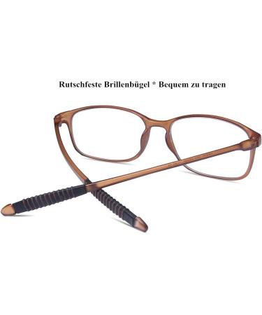DOOViC Blue Light Filter Computer Reading Glasses for Unisex TR259-C - Matte Brown (3.0x) | 9 Color Options Available - Shop Now! - Buy Online on GoSupps.com