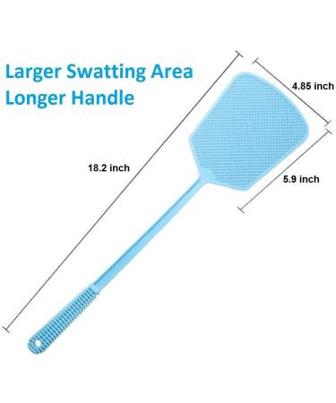 5 Pack Heavy Duty Plastic Fly Swatters with Long Handle - Assorted Colors - Buy Online on GoSupps.com