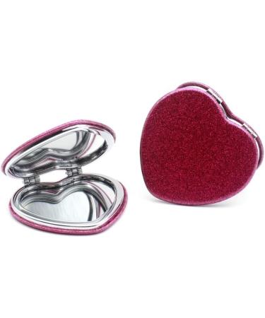 X Hot Popcorn 4Pcs Mini Heart-Shaped Makeup Mirrors Set - Double-Sided Compact Travel Cosmetic Mirror for Girls Gift - Buy Online on GoSupps.com