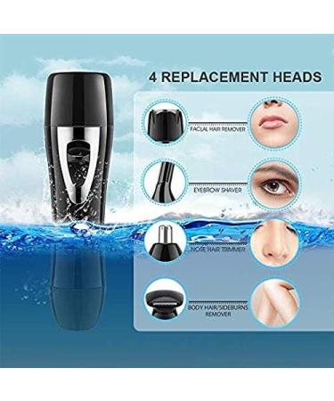 Painless 4 in 1 USB Rechargeable Waterproof Facial Hair Trimmer for Women - Eyebrow & Nose Hair Removal (Black) | International Shipping Available - Buy Online on GoSupps.com