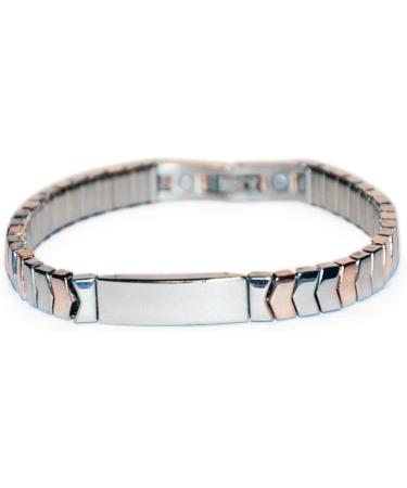 Shop Flexible Dynamic Power Copper Magnetic Bracelet | Engravable Energetix 4you 1781 | Rose Gold & Silver | Magnetix Boulevard 1232 - Buy Online on GoSupps.com