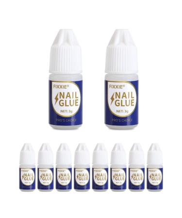 Extra Strong Nail Glue (3 GramX10 Bottles) For Acrylic Tips Nail Glue For Stick On Nails
