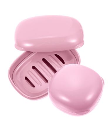 Ciieeo 2pcs Soap Box Soap Holder Case Soap Case with Lid Soap Organizer Shower Sponge Holder Bar Soap Holder Portable Soap Container Soap Bar To Go Accessories Pink Travel Pe Household