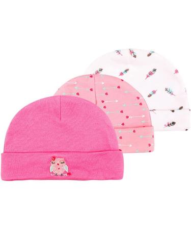 Newborn Baby Hat - 100% Cotton Pink Owl Cap for Boys & Girls 0-6 Months - Buy Online on GoSupps.com