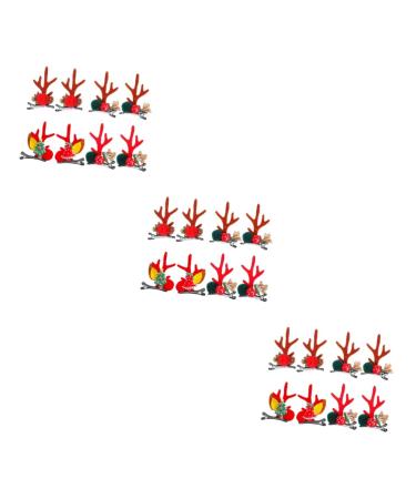 Beaupretty 12 Pairs Christmas Hair Clips Antler Hair Barrette Kids Hair Accessories Antler Hair Clip Kids Hair Clips Girls Hair Clips Hair Pin Christmas Hairpin Pompom Cute Elder Issue Card