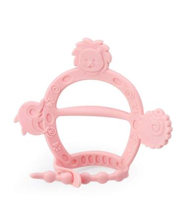 ANGELBB Teething Wristband 3-12 Months Stimulating Teeths Toys for Infant Avoid Scratching Adjustable Never Drop from Hand (Pink)