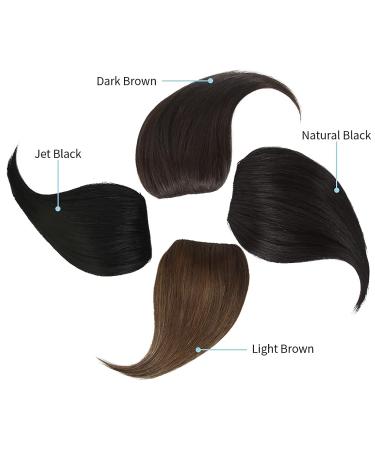 Shinon Thick Side Bangs Clip in Real Human Hair Fringe Extensions - Light Brown - Buy Online on GoSupps.com