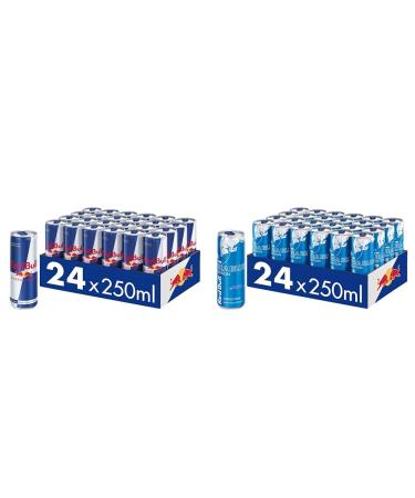 Set: Red Bull Energy Drink - 24 Palette Doses Drinks disposable (24 x 250 ml) + Red Bull Energy Drink Sea Blue Edition Juneberry - 24 Palette can drinks disposable (24 x 250 ml) with deposit - Germany set with Sea Blue Edition