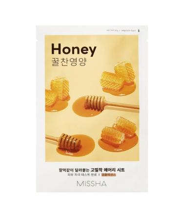Missha honey honey sheet mask anti-aging moisturizing regenerating Tuchmask Korean cosmetics kbeauty set 4 PCs 4 pieces (1 Pack)