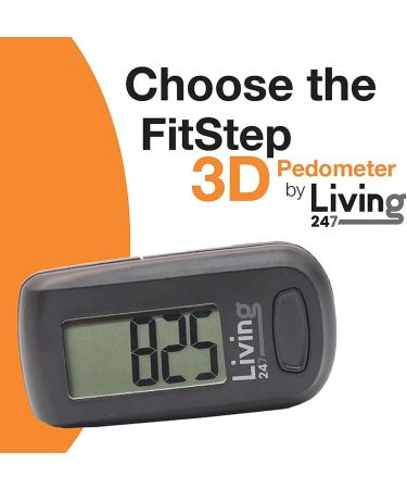 Living247 FitStep 3D Pedometer for Seniors - Easy One Button Step Counter - Buy Online on GoSupps.com
