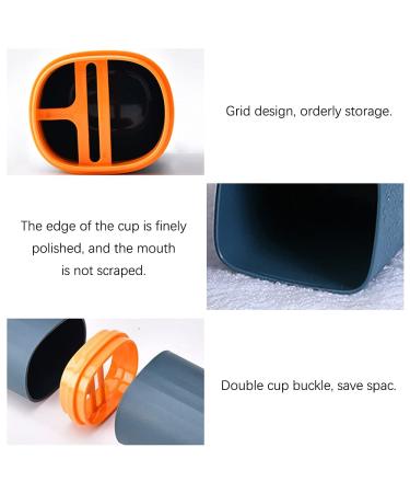 2PCS Portable Travel Toothbrush Case with Wash Cup Organizer - Blue and Pink - Buy Online on GoSupps.com