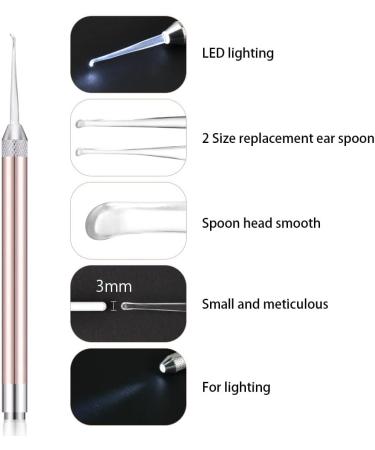 SEASD LED Lighting Ear Spoon Set | Ear Wax Remover Kit with Feather Stick Earpick | Earwax Cleaner - Buy Online on GoSupps.com