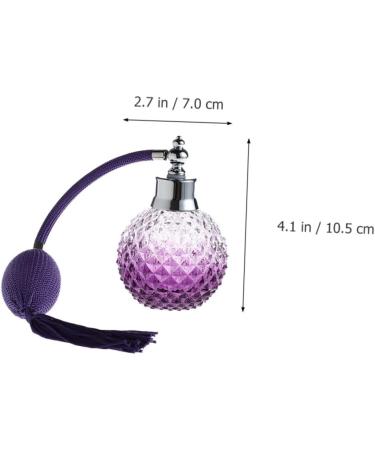 Vintage Crystal Air Bag Perfume Bottle - Elegant Travel Spray & Atomizer for Essential Oils | Purple Glass Perfume Container - Buy Online on GoSupps.com