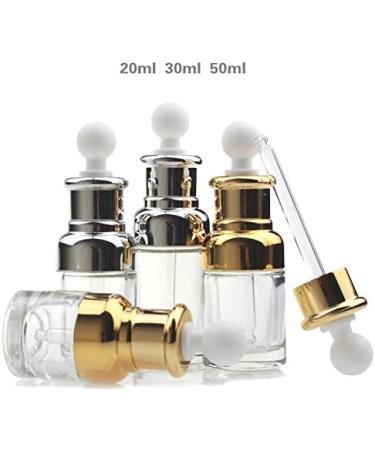 50ml Refillable Clear Glass Essential Oil Bottle with Glass Pipette - Elite Fluid Cosmetics Jar - Buy Online on GoSupps.com