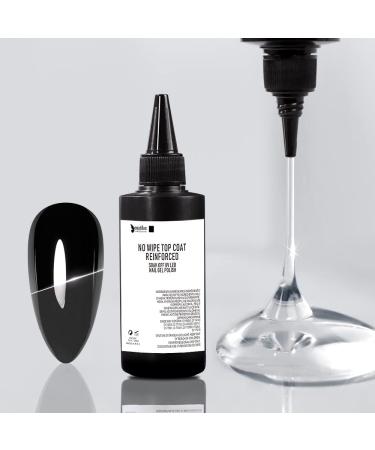 beautilux Gel Top Coat 100ml No Wipe Top Coat Long Lasting High Gloss Shine Gel Top Coat Refill for Home Nail Salon