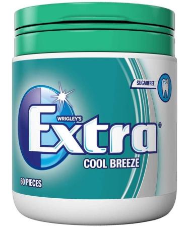 Wrigley's Extra Sugar-Free Cool Breeze Chewing Gum 60 Pieces - 1 Bottle Pack - Buy Online on GoSupps.com