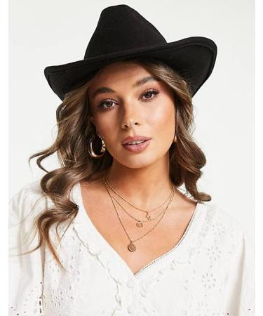 Western Cowboy Cowgirl Hat with Buckle Belt - Black Felt Fedora | INOGIH Women/Girls - Medium - Buy Online on GoSupps.com