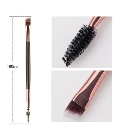 Double Ended Makeup Brushes for Foundation and Angled Eyebrow - Blend Liquid, Powder, Concealer, Blush, Eyeshadow - Buy Online on GoSupps.com
