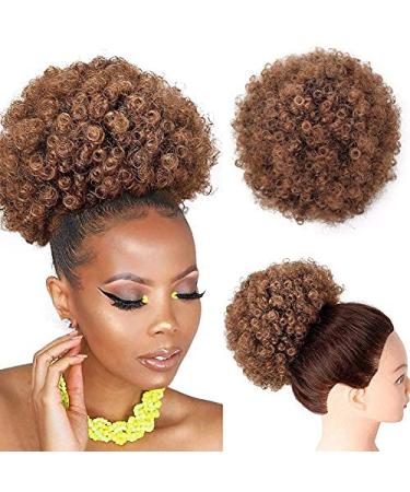 Buy Puff Afro Curly Wig Ponytail - Short Kinky Clip-In Synthetic Hair Bun | International Shipping - Buy Online on GoSupps.com
