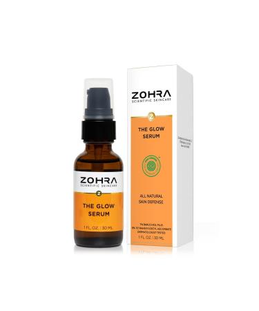 Zohra Glow Serum for Face 5% THD - Advanced Vitamin C Serum with Plant-Based Retinol and Bakuchiol EWG Certified Vegan- Concentrated Formula 1fl oz - for Normal and Dry Skin Made in USA