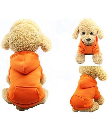 Buy Cozy Cotton Winter Dog Hoodies with Bags | Warm Apparel for Small Dogs & Cats - Chihuahua Costumes (Orange Small) - Buy Online on GoSupps.com