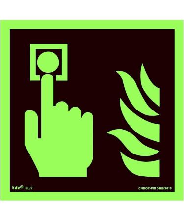 Notlok Safety Work Fire Protection Sign - 10 Pack - 15x15 cm Illuminating PVC - DIN EN ISO 7010 Fire Alarm Stickers for Easy Assembly - Buy Online on GoSupps.com