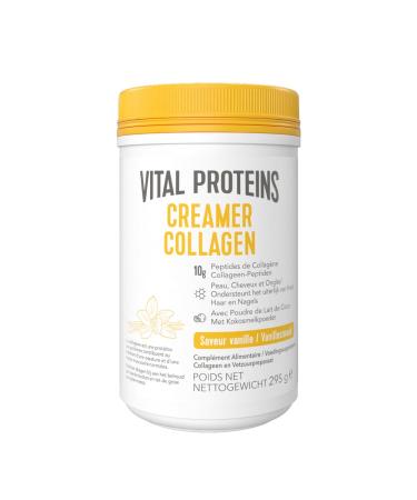 Vital Proteins Creamer Collagen Vanilla - Collagen Peptides - Skin Nails Hair - No Added Sugars Gluten Free Vanilla Flavor - 10g per serving - Box of 295g.