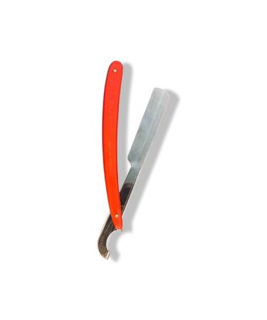 Men's razor barber for precise and smooth shave Ali Biyikli razor Ustura Berber traditional Turkish knife razor - hairdressing requirement including 10 double blades (red)