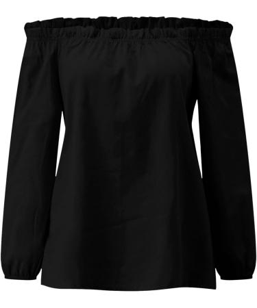 Women Cotton and Linen Shirt Casual Short Sleeve V Neck Blouse Button Down Lapel Ladies Work Loose T-Shirt Tops Vintage Summer Tee 2901-qppoj-black-a 3XL - Buy Online on GoSupps.com