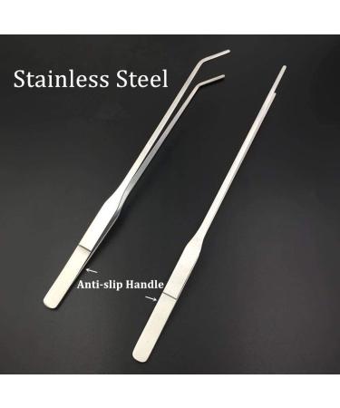 ESKONI 2-Piece Aquarium Tweezers Set - Stainless Steel Straight and Curved Tweezers for Fish Tank Plants 27cm Feeding Tongs - Ideal for Reptiles, Lizards, Bearded Dragon - Buy Online on GoSupps.com