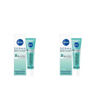 NIVEA Derma Skin Clear Chemical Exfoliator (40ml) Liquid Exfoliator Made with Salicylic Acid Glycolic Acid and Niacinamide to Visibly Reduce and Prevent Blemishes For Blemish-Prone Skin