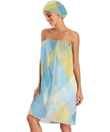 Buy Women's Towel Wrap Set of 3 - Adjustable Dry Fast Seamless Plaid Bath Body Wrap for Home & Travel - Buy Online on GoSupps.com
