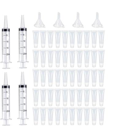 RuanHongYi Lip Gloss Tubes Empty Tubes Lip Gloss Balm Container Lipgloss Squeeze Tubes with syringe and funnels for DIY Lipstick