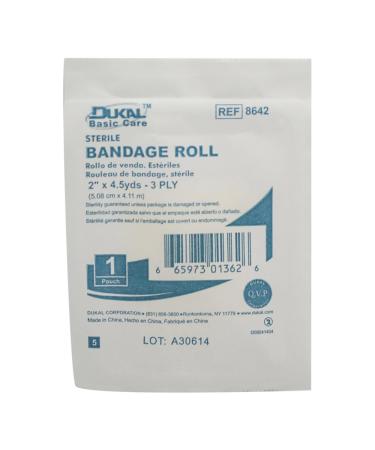 Buy Dukal 8642 Basic Care Sterile Bandage Roll - 3-Ply 2" x 4.5 Yards - Pack of 96 for International Shipping - Buy Online on GoSupps.com