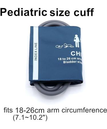 Universal NIBP Cuff for Pediatric Child 18-26cm Double Tube Reusable PU Replacement Blood Pressure Cuff No Connector. Child Blue PU+Dual Tubes - Buy Online on GoSupps.com