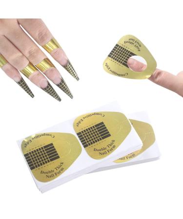 VNC 200Pcs Long Nail Forms Extension Set - Gold & Silver Nail Form Stickers for Durable Acrylic Nails - Numbers Marked for Easy Application - A-100Pcs Silver + A-100Pcs Gold - Buy Online on GoSupps.com