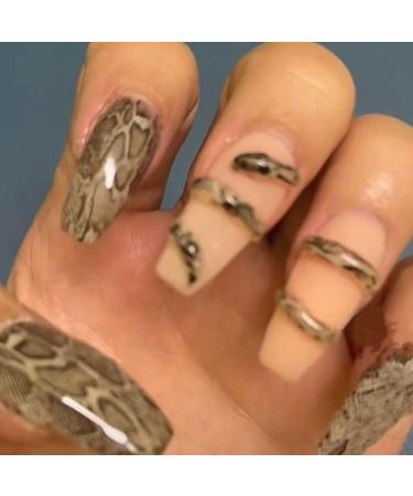 Temperament-enhancing manicure nail dressing hand-wearing snake-patterned manicure cool girl in autumn and winter.(S) - Buy Online on GoSupps.com