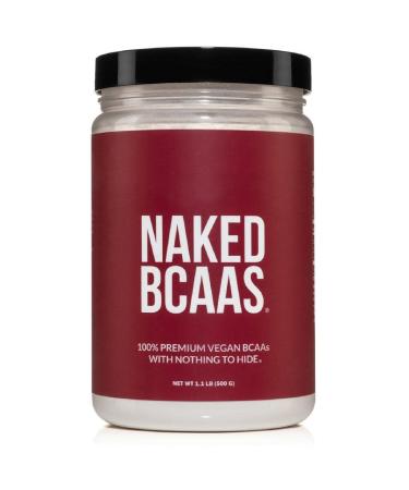 Naked BCAAs Amino Acids Powder, Only 1 Ingredient, 100% Pure 2:1:1 Formula, Vegan Unflavored Branched Chain Amino Acids, Instantized All Natural BCAA Powder Supplement - 500 Grams, 100 Servings