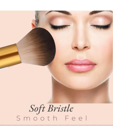 Fluffy Kabuki Makeup Brush - Large Soft Face Powder Foundation & Blush Brush Black+Brown 103 | Perfect for Blending - Shop Internationally - Buy Online on GoSupps.com