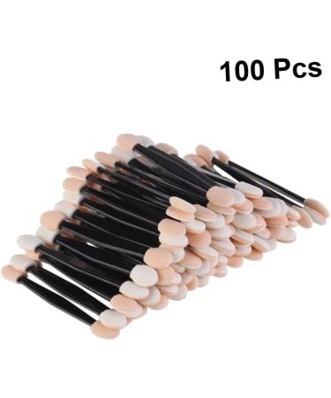 Housoutil 100 Pcs Makeup Brush Sponge Brush for Eyeshadow Dual Sided Eyeshadow Brush Eye Shadow Oval Set Size 2 Black - Buy Online on GoSupps.com