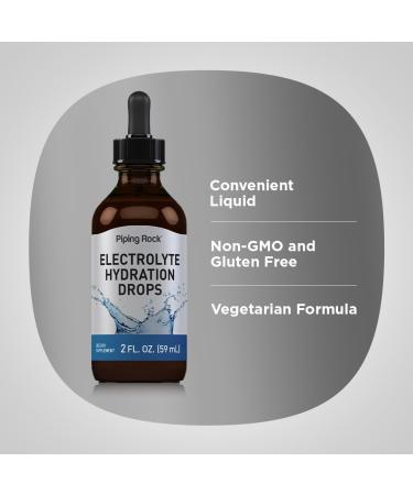 Piping Rock Electrolyte Drops for Hydration - 2 fl oz | Unflavored Non-GMO Gluten Free Supplement | International Shipping Available - Buy Online on GoSupps.com