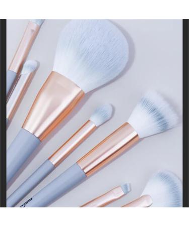 10 Silk Blue Makeup Brush Set | Beginner Beauty Tools | Loose Powder & Eye Shadow Brushes - Buy Online on GoSupps.com