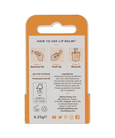 Hilltop Original Lip Balm 6.25g - Moisturizing Natural Formula | Buy Internationally - Buy Online on GoSupps.com