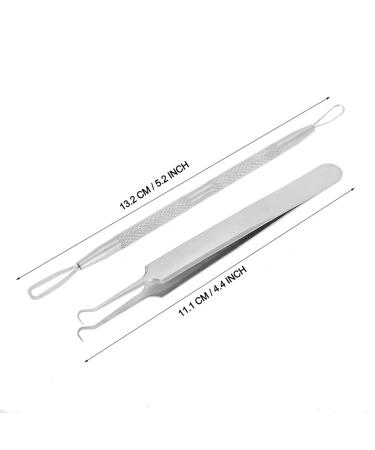 Premium Stainless Steel Blackhead & Pimple Removal Tool Set - Curved Tweezers & Double End Extractor for Flawless Skin - Buy Online on GoSupps.com