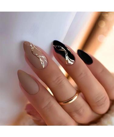 Ruarby Almond False Nails Tips Detachable Press On Nail Full Cover False Nails French Tip False Nails Manicures Supplies - Buy Online on GoSupps.com