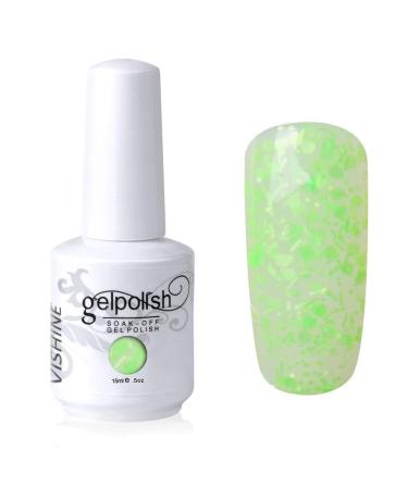 Vishine Nail Salon UV Manicure Polish Soak Off Gel Polish Nail Art Glitter Ivory(820) #819