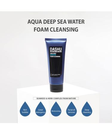 DASHU Mens Aqua Deep Seawater Foam Cleanser 5.07fl oz - Daily Face Wash for All Skin Types - Buy Online on GoSupps.com